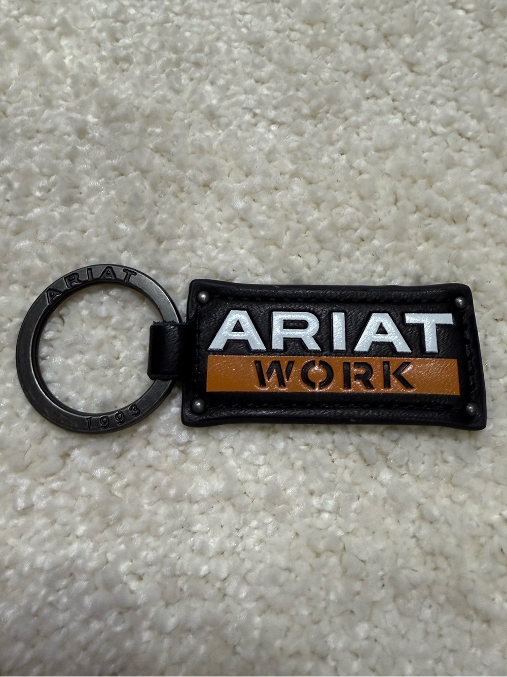 Ariat Work Black Leather Keychain